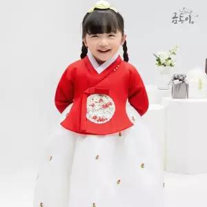 [금동이한복]AW228 여빨강튤립 아동한복 여아한복