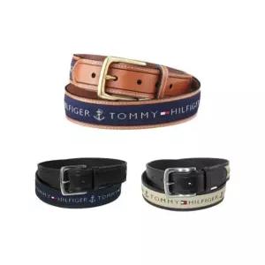 [타미힐피거]TOMMY 타미힐피거 인레이 가죽 벨트 11TL02X032