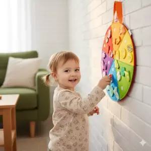 [마크라쏭]색상 매칭 비즈보드 사물 이름 언어 학습 펠트지 비즈보드판 시지각 소근육