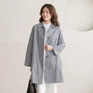 [마담4060]엄마옷 마담4060 [내추럴포엠]고방체크트렌치 중년여성 데일리 코트 -RCO26
