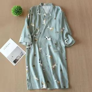 [셀러에이드]목욕가운 남성용 반팔 바스로브 샤워 사우나 홈웨어 민트