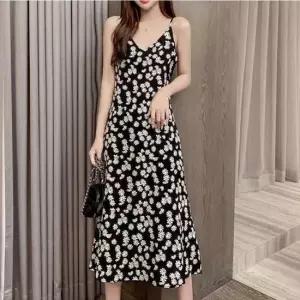 롱원피스 민소매 여름원피스 원피스 플라워 끈나시