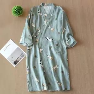 목욕가운 남성용 반팔 바스로브 샤워 사우나 홈웨어 민트