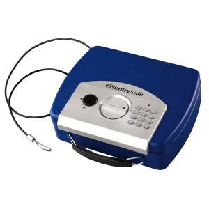 디지털 키패드가 있는 SentrySafe 소형 파란색 금고, 기숙사 또는 여행용 자물쇠 상자에 돈, 보석, 여권, u200E0.08 입방피트, 외관: 2.9 x 10 7.9 인치,