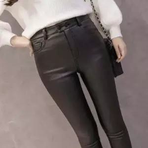 여성 페이크 레더 레깅스 스판 가죽바지 스키니팬츠