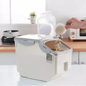 [오너클랜]밀폐 쌀통 잡곡통 사료통 소분 보관통 시리얼 곡물통 덮개형