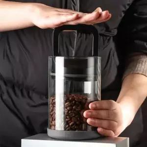 [셀러에이드]밀폐용기 진공 유리 용기 잡곡 쌀 커피 보관함