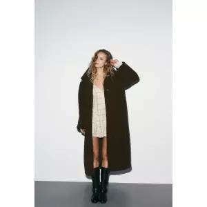 zara 자라 시어링 코트 - 다크 브라운