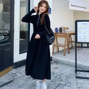 A라인 허리주름 날씬해보이는 반딥업 롱썸머원피스