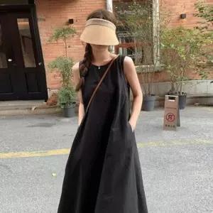 에어리 핏 백트임 나시 롱 원피스 FSFD 0015 반팔 S 루즈핏 홀터넥 니트 원피스 드레스 여성 비치 XL 맥시