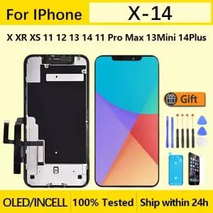 아이폰 호환 X XR XS 11 12 13 14 프로 맥스 미니 플러스용 OLED 디스플레이 인셀 LCD 화면 교체 3D 터치