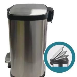 스테인레스 삼정795 무소음 사각 스텐 페달 휴지통 20L