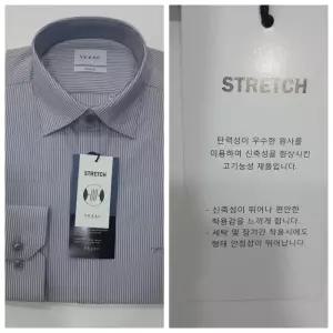 [예작]구김없고 다림질NO 신축성 좋은스판남방셔츠 슬림핏 잔스트라이프 YJESBS176GY