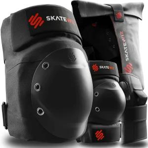 스케이트위즈 스케이팅 보호 장비 무릎 보호대 팔꿈치 및 손목 6pc - 방패 롤러 인라인 스케이트보드