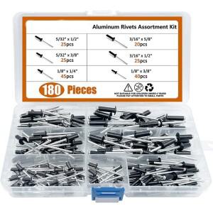 180피스 블랙 알루미늄 팝 리벳 버섯 헤드 블라인드 금속/DIY 프로젝트에 대 한 브레이크 맨드릴