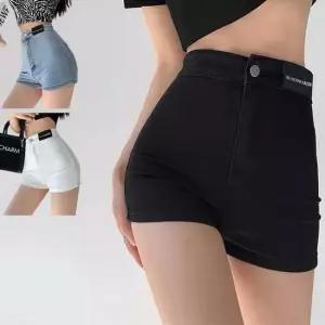 타이트 여자 청반바지 데님 슬림 핫팬츠 하이웨스트