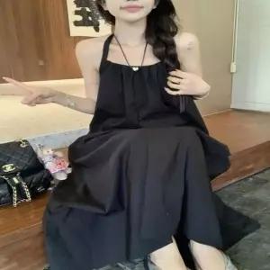 여성 여름 끈조절홀터넥 뒷트임A라인 데이트룩 원피스