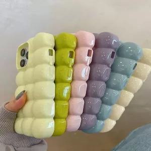 핸드폰 케이스 크롬버블 커플용 심플 스타일 입체 사각 케이스 다양한 기종