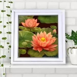 연꽃그림액자 풍수그림 돈들어오는 꽃그림 30W액자3 연꽃