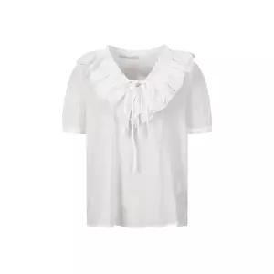 [하프클럽/코인코즈]프릴 반팔 블라우스_DW5MB738