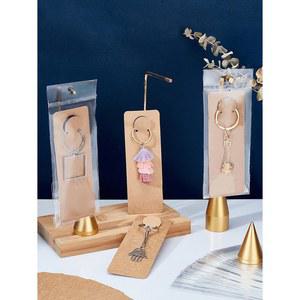 열쇠고리 목걸이 종이 디스플레이 홀더 키링 정리함 카드 투명 자가 밀봉 백 포장 재료 제작용