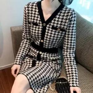 데이트원피스 봄가을원피스 가을 원피스 블랙원피스 블랙 배색 봄