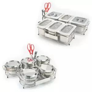 테이블조미료통 3구 스텐 테이블 반찬통 양념통 찬기 사각 세트 5호