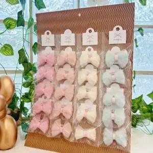 [반려] 빗살핀 애견 파스텔 20개 망사롤 머리핀 강아지 세트