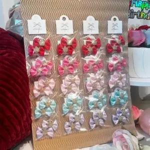 [반려] 고무줄 머리끈 20개 반려견 왕관 2P 강아지 리본 세트