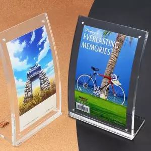 L자 커브형 자석액자 아크릴 스텐드 POP 포토 프레임