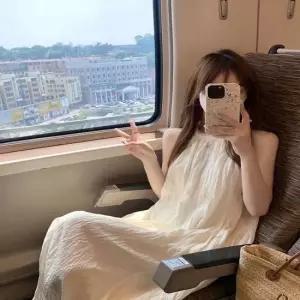 여성 여름 썸머휴가룩 꼬임 홀터넥 민소매 롱원피스