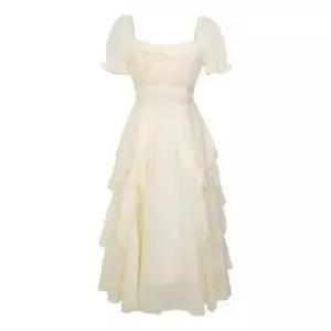 여름 화이트 쉬폰 반팔 롱원피스 루즈핏 여성용