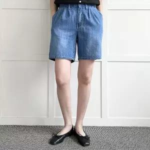 [하프클럽/]빅사이즈 603 베이직밴드데님반바지 DLOP573