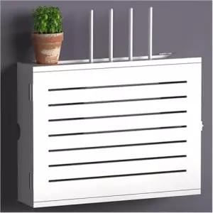 월 마운트 WiFi 라우터 보관함 - 나무 모뎀 케이블 정리함 가정 침실 및 거실용 네트워크 셋톱 박스