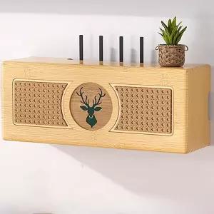 YHWKGZ WiFi 라우터 보관 캐비닛 보관함 벽걸이 박스 하이더 선반 대나무 모뎀 커버 케이블 스트립 관리