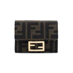 마이크로 트리폴드 패브릭 지갑 브라운 8M0395-A98P-F0A6E