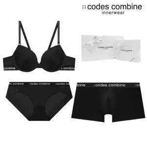 [롯데백화점]코데즈컴바인 이너웨어 블랙베이직커플세트CEWBRBP161DR161