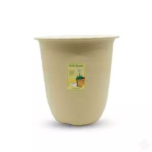 실내 원형 플라스틱 화분 5호 베이지 난 관엽식물 분갈이 화초 키우기 베란다