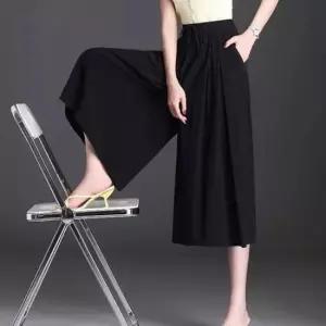 [SBD] 바지 여름 큐롯팬츠 핀턱 와이드 루즈핏 밴딩 통바지 쿨링 치마바지