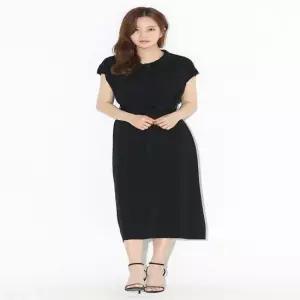 여자 데일리 이너 허리끈 민소매 반팔 니트 롱 원피스