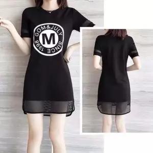 데이트룩 캐주얼룩 소매밑단 시스루 망사 썸머원피스