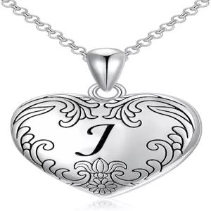 SOULMEET 10K 14K 18K 솔리드 화이트 골드/도금 로켓 카메오 이니셜 하트 목걸이 사진 맞춤형 포토 알파벳