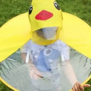 오리모양 투명창 후드 일체형 유아용 비옷 야외활동 놀이터 산책 빗물차단 가벼운