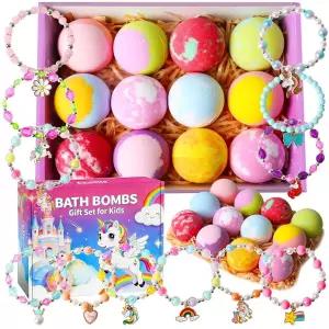 내부에 장난감이 있는 여아용 배쓰밤, 내부에 주얼리가 있는 아동용 배쓰밤, 피부 보습용 천연 거품 목욕