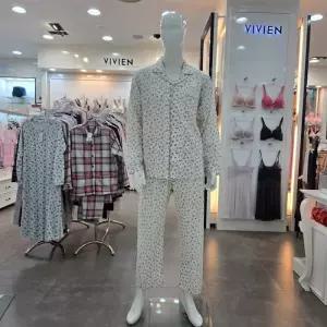 [비비안]잔꽃프린트 면 레이온 혼방 남성파자마세트 MP6059