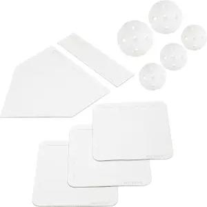 PRAOUTAD 야구 및 소프트볼 5피스 베이스 세트 플라스틱 트레이닝 볼 - 파워와 민첩성 향상 모든