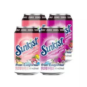 썬키스트 355ml 복숭아레몬 + 자두자몽 총 48캔