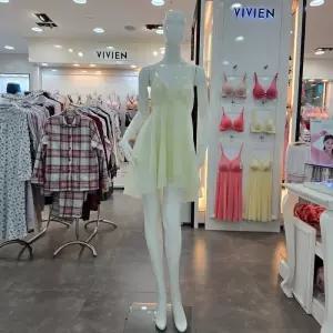 [비비안]프리미엄라인 패치자수 쉬폰 시스루 팅커벨 슬립 FS985A-CR