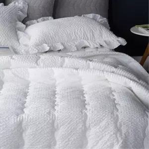 신혼집 프릴장식 흰색 여름 퀸 이불세트 가벼운 혼수 선물 몸에안붙는