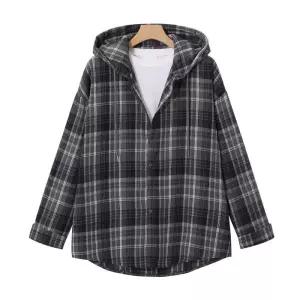 [엠엔씨][MNC] 후드 박스핏 체크셔츠 (MDLS253KA)